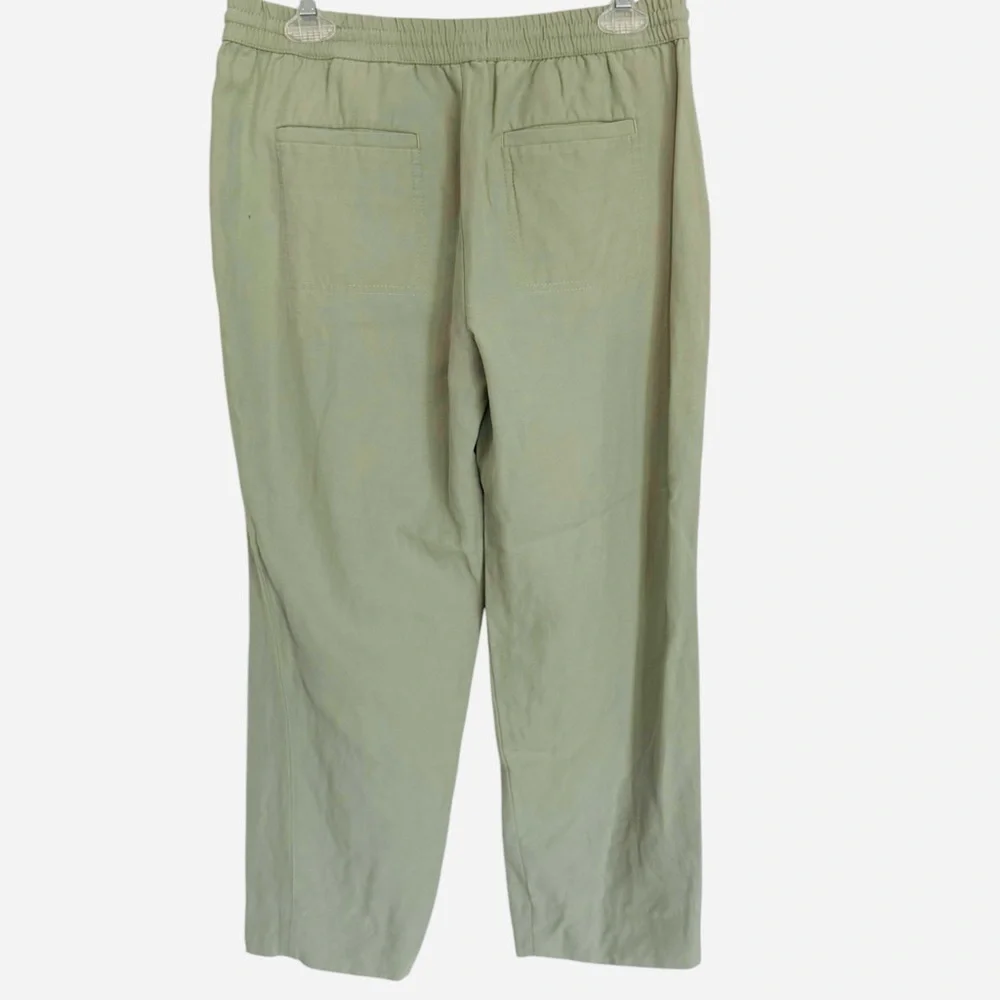 Banana Republic Size S Shaded Sage Green Elastic Waist Pull on Linen Blend Pants